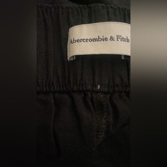 Abercrombie Black linen Wide-Leg Pants - Picture 7 of 7